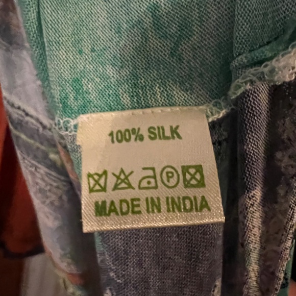 100% Silk Pashma Arte size XL Blue women’s top - Picture 8 of 9